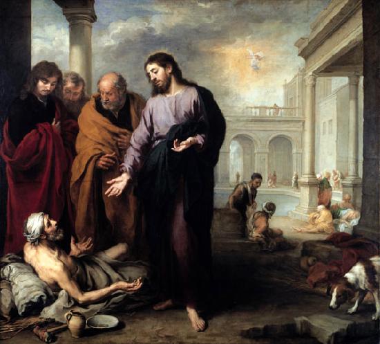 Bartolome Esteban Murillo Christ healing the Paralytic at the Pool of Bethesda oil painting picture